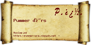 Pummer Örs névjegykártya
